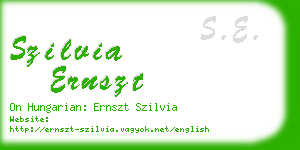 szilvia ernszt business card